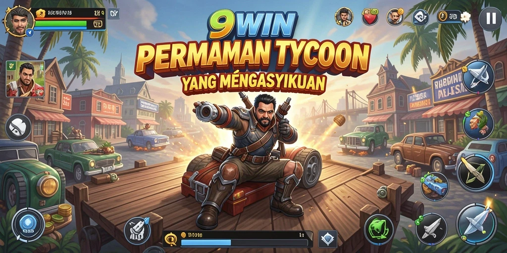Tangkapan layar menampilkan gameplay seru 9WIN dalam membangun kerajaan bisnis.