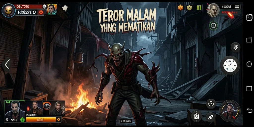 Screenshot menampilkan aksi gameplay menegangkan dari DBLTOTO yang mengerikan.