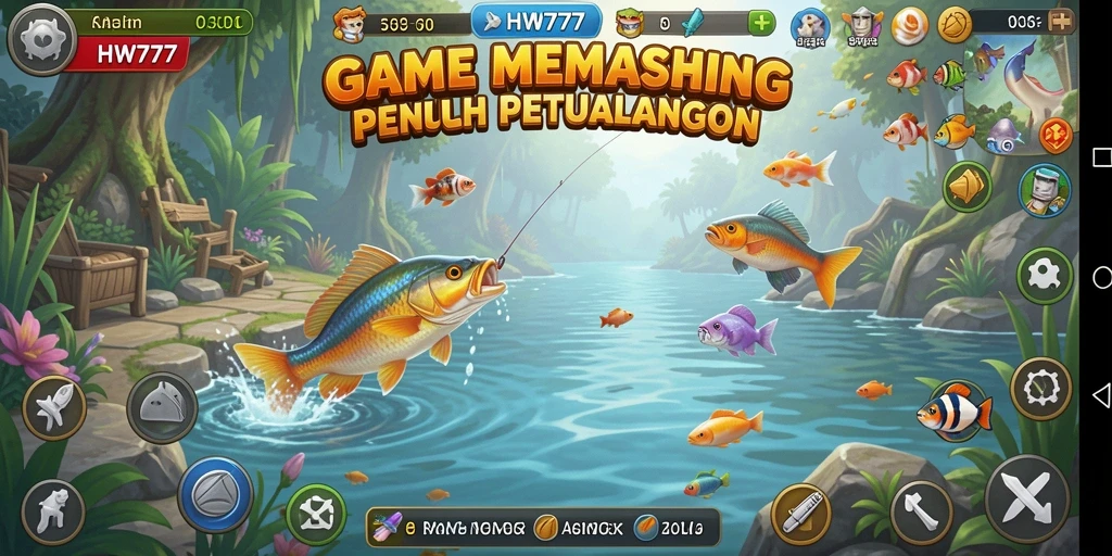 Tampilan screenshot HW777 dengan gameplay memancing yang mengasyikkan.