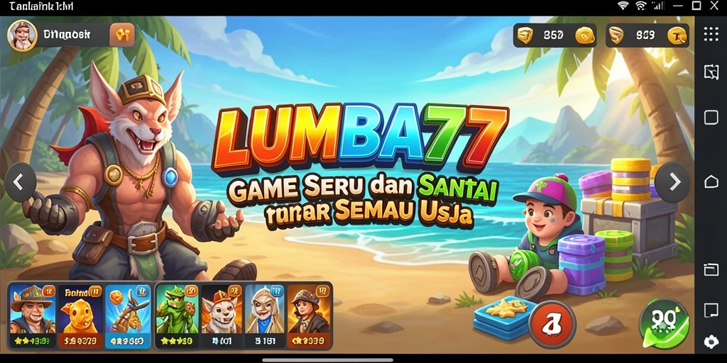 Tampilan gameplay LUMBA77 yang menyenangkan dan penuh warna.
