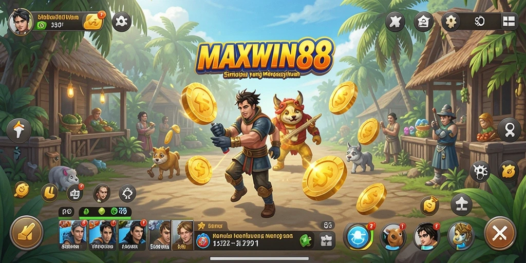 Tampilan gameplay menarik dari MAXWIN88 dengan berbagai aktivitas menyenangkan.