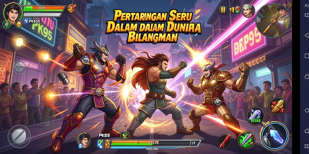 Tampilan seru pertarungan di PK95 dengan karakter yang beraksi.
