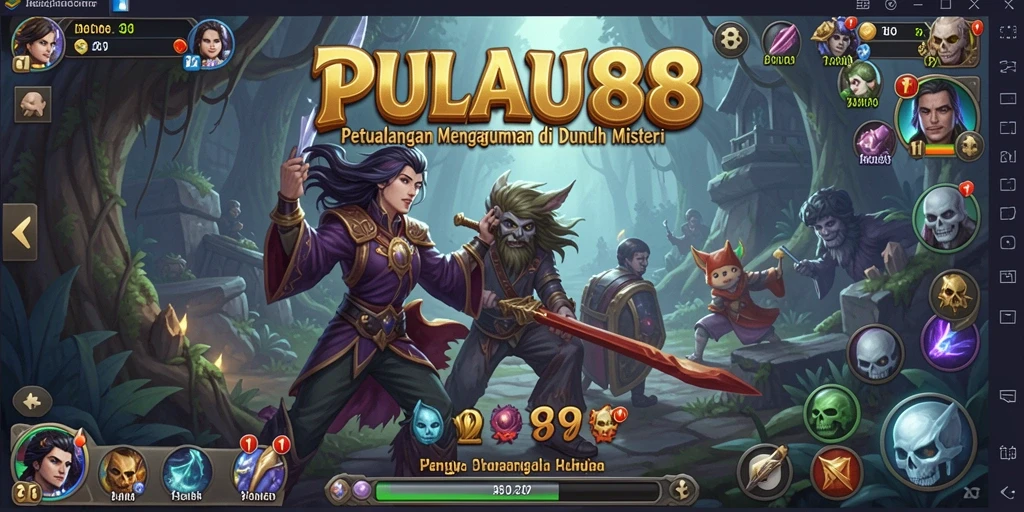 Tangkapan layar utama PULAU88 menampilkan gameplay yang menakjubkan dan suasana petualangan.