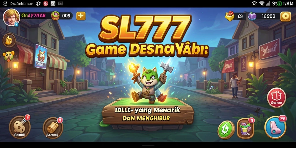 Tampilan gameplay seru SL777 dengan karakter yang aktif dan menghasilkan sumber daya.