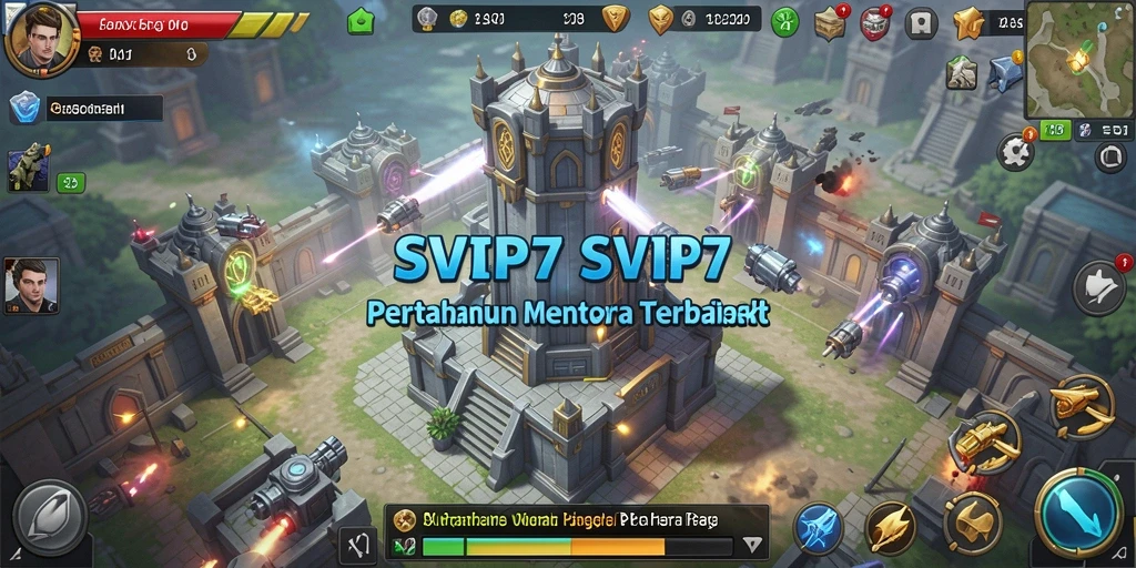 Tampilan menara strategis dalam gameplay Tower Defense SVIP7.