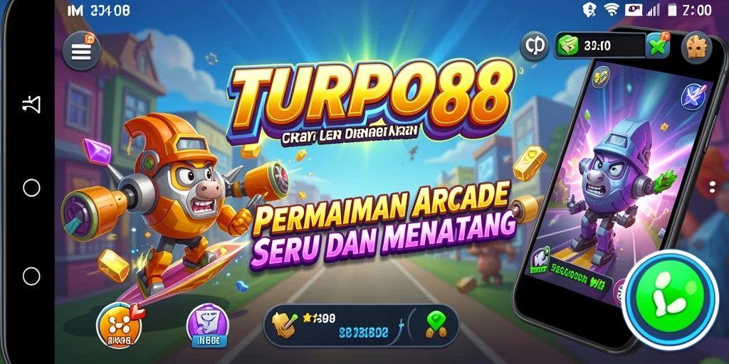Screenshot gameplay TURBO88 menunjukkan aksi cepat dan penuh warna.